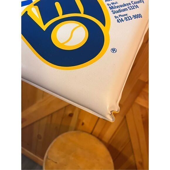 VINTAGE 80s Milwaukee Brewers MLB Stadium Seat Cushion County Stadium 12x12 - Picture 6 of 15